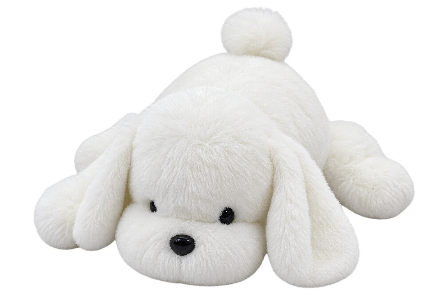 Fluffy White Puppy Plush Toy